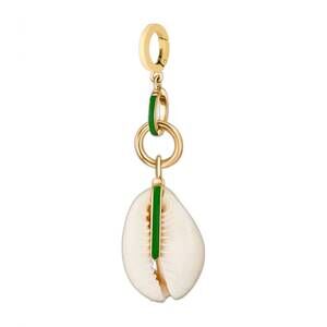 NEW DORNE women's shell memento charm in green